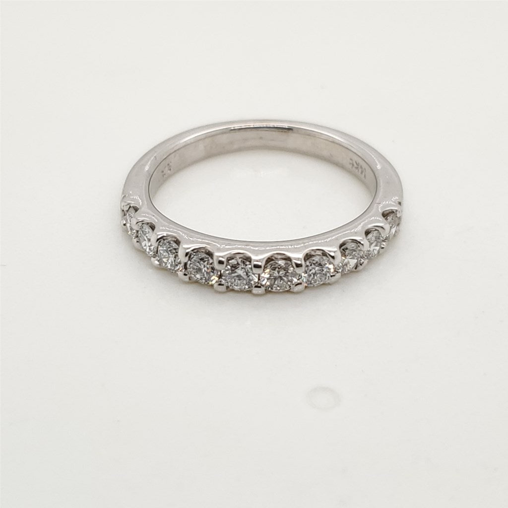 14kt White Gold and Diamond Wedding Band