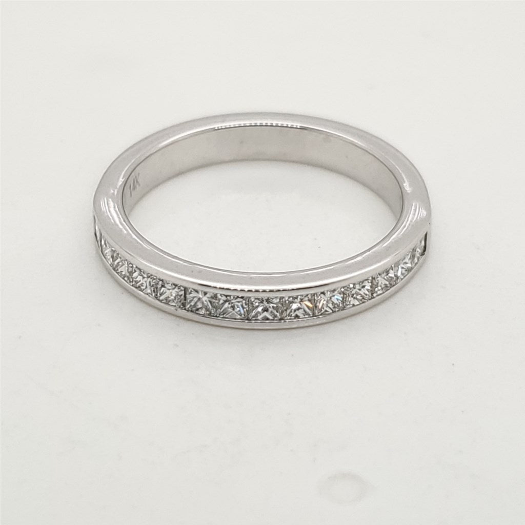 14kt White Gold Princess Cut Diamond Wedding Band