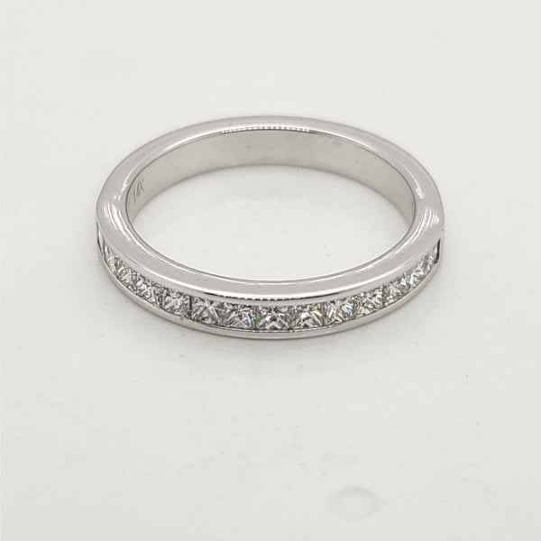 14kt White Gold Princess Cut Diamond Wedding Band