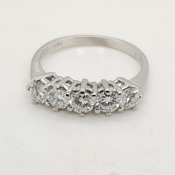 14kt White Gold and Diamond Wedding Band