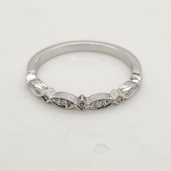 14kt White Gold and Diamond Wedding Band