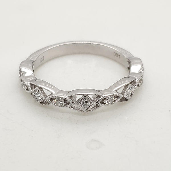14kt White Gold and Diamond Wedding Band