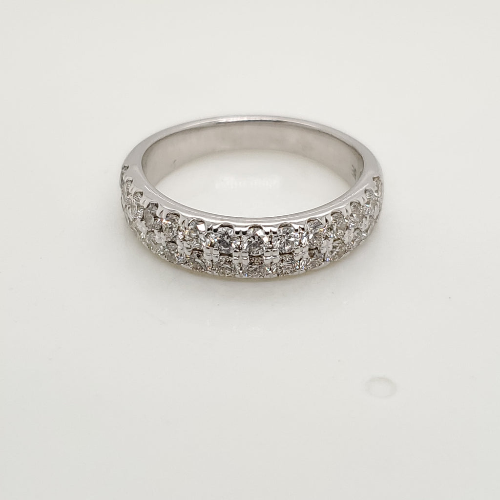14kt White Gold and Diamond Wedding Band