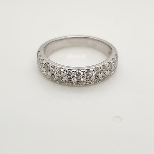 14kt White Gold and Diamond Wedding Band