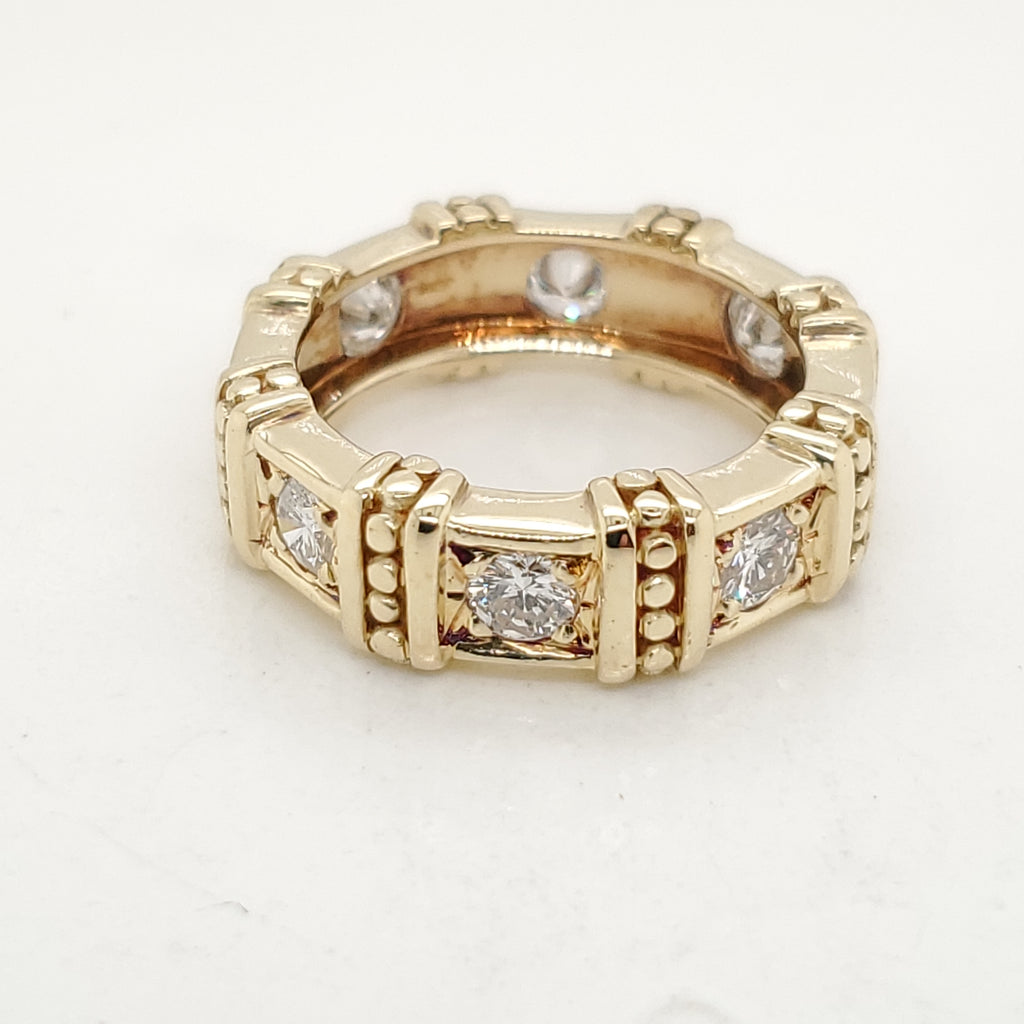 18kt Yellow Gold and Diamond Wedding Band