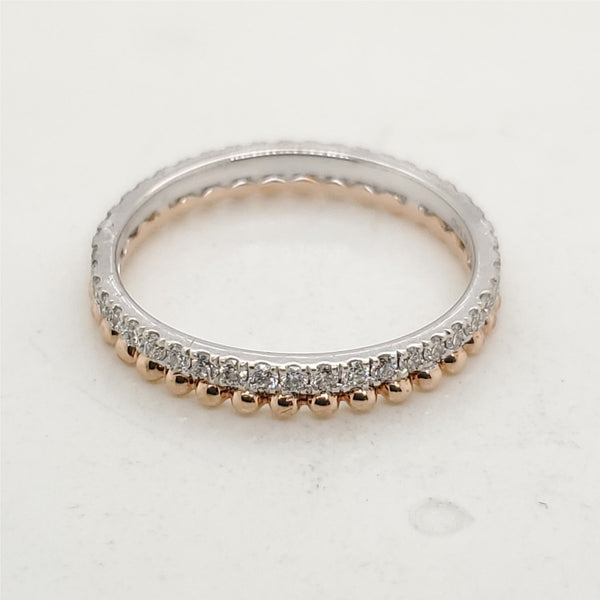 14kt White and Yellow Gold Diamond Eternity Style Wedding Band