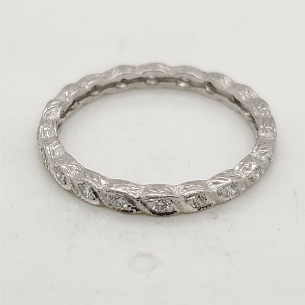 Platinum and Diamond Eternity Style Wedding Band