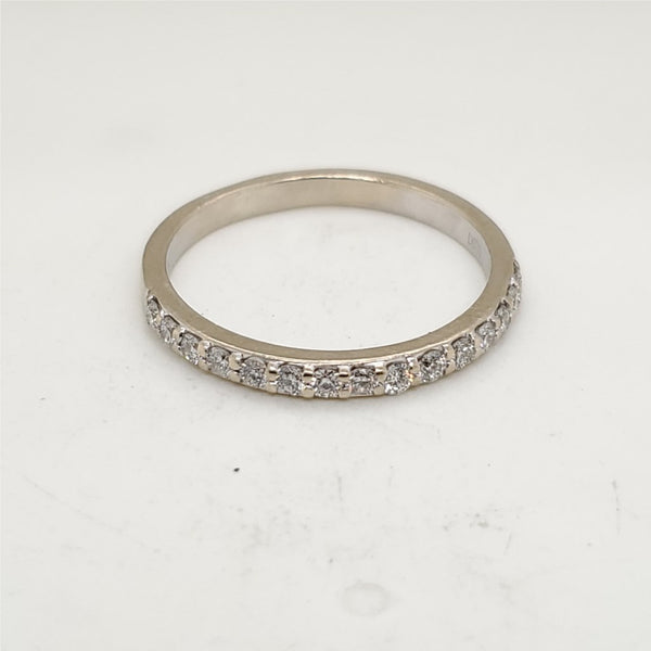 14kt White Gold and Diamond Wedding Band