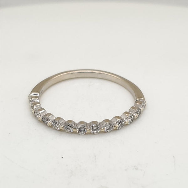 14kt White Gold and Diamond Wedding Band