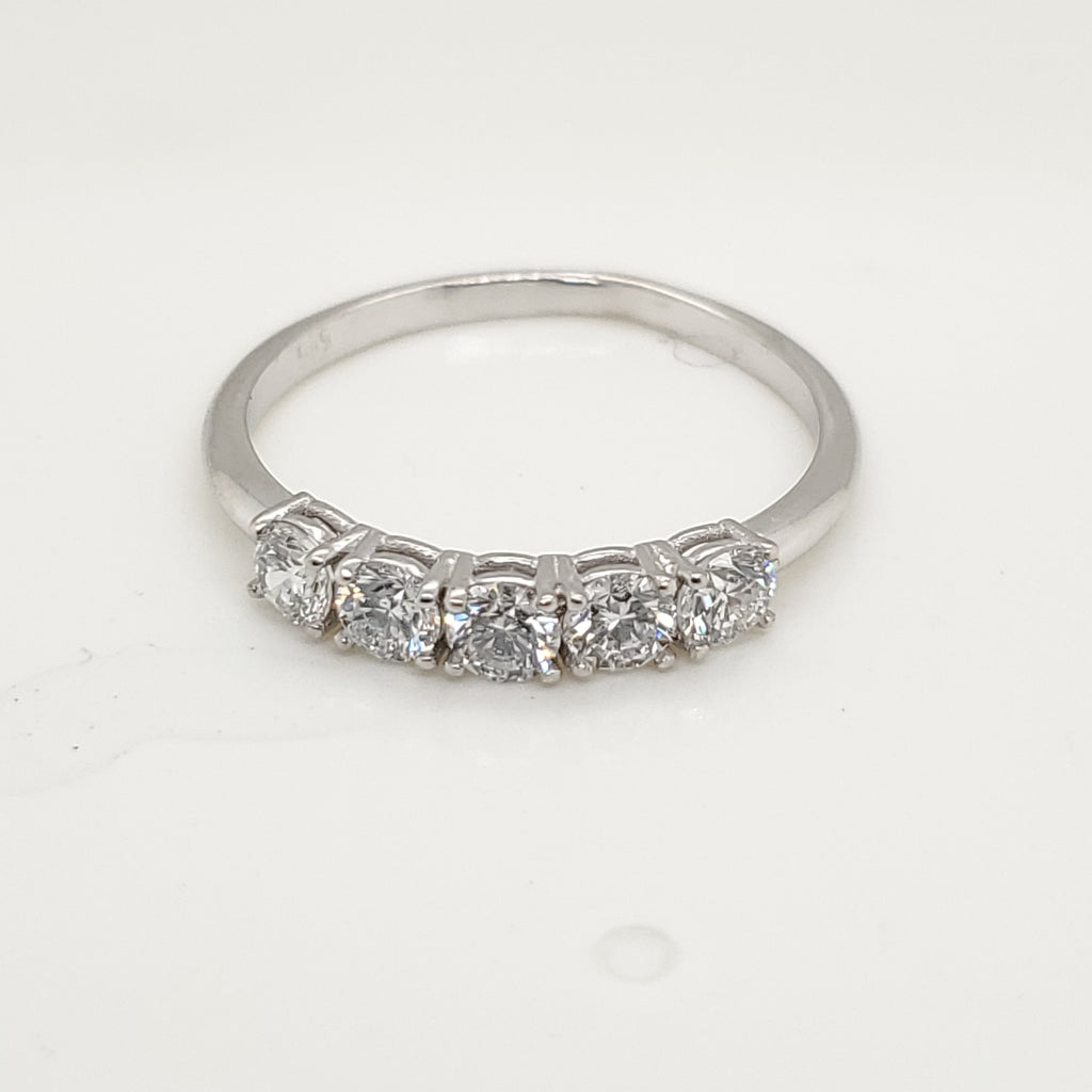 14kt White Gold and Diamond Wedding Band