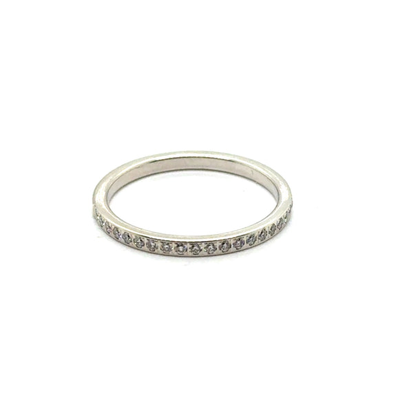 0.28 Ctw 14Kt White Gold Diamond Stackable Wedding Band