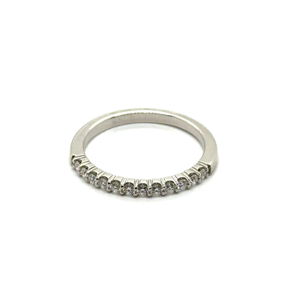 14kt White Gold and Shared Prong Diamond Wedding Band