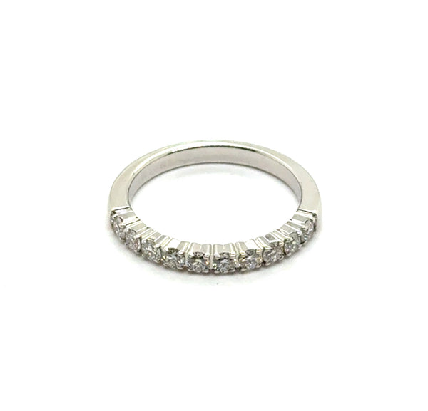 14kt White Gold and Shared Prong Diamond Wedding Band