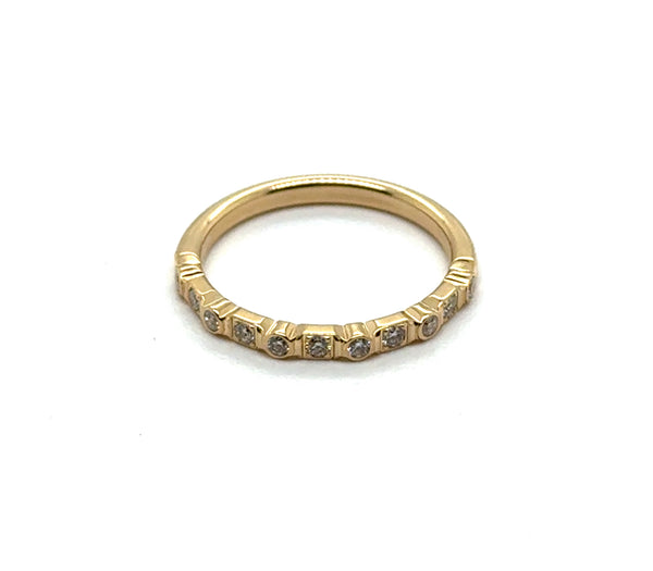 0.22 Ctw 14kt Yellow Gold Diamond Stackable Wedding Band