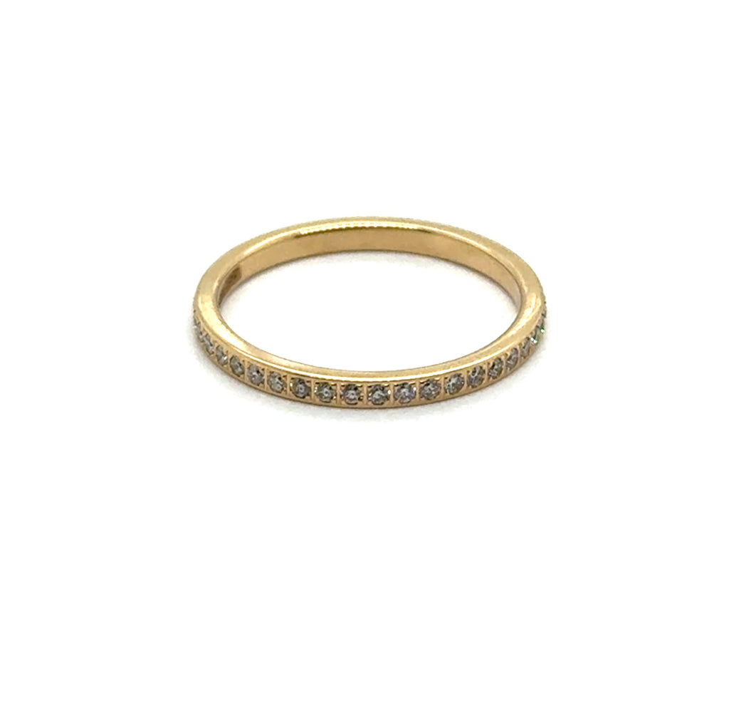 0.44 Ctw 14kt Yellow Gold Eternity Diamond Stackable Wedding Band