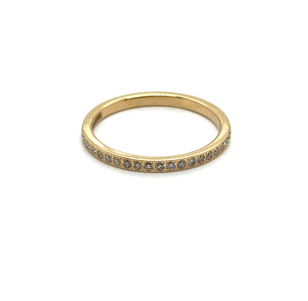 0.44 Ctw 14kt Yellow Gold Eternity Diamond Stackable Wedding Band