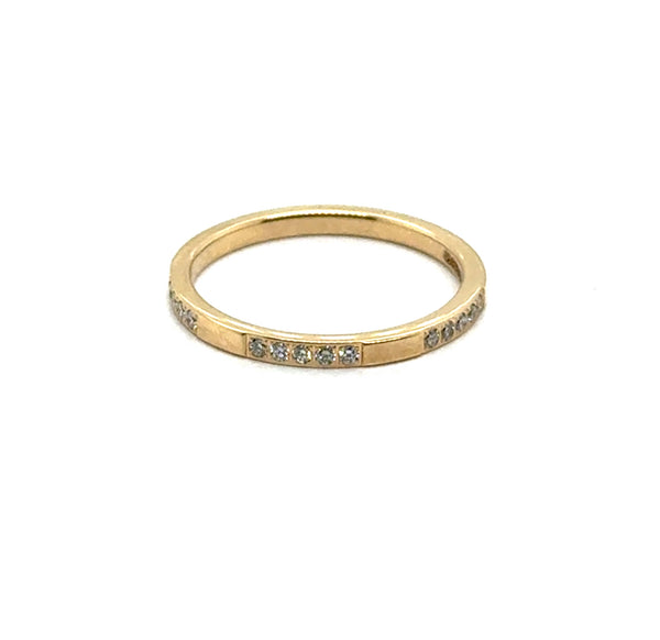 0.15 Ctw 14kt Yellow Gold Diamond Stackable Wedding Band