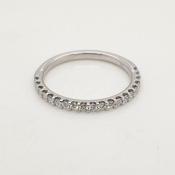 14kt White Gold and Diamond Wedding Band