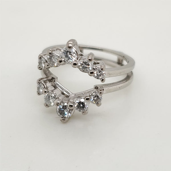 14kt White Gold Diamond Ring Guard