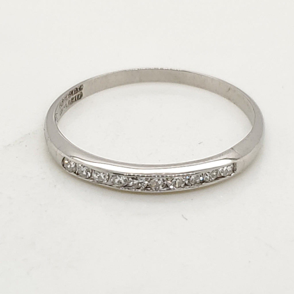 Vintage Platinum and Diamond Wedding Band