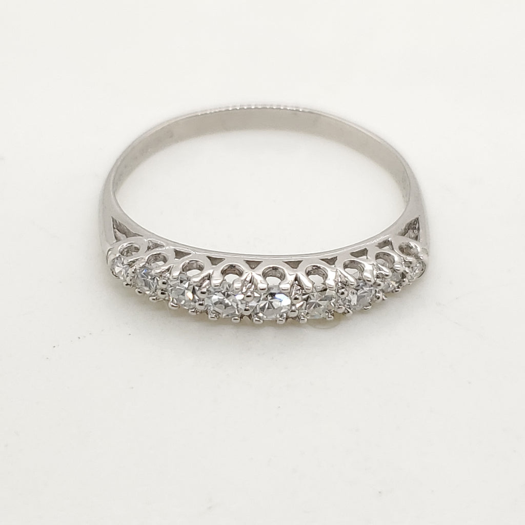 Vintage Platinum and Diamond Wedding Band