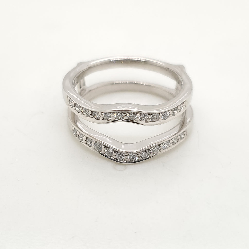 14kt White Gold and Diamond Ring Guard