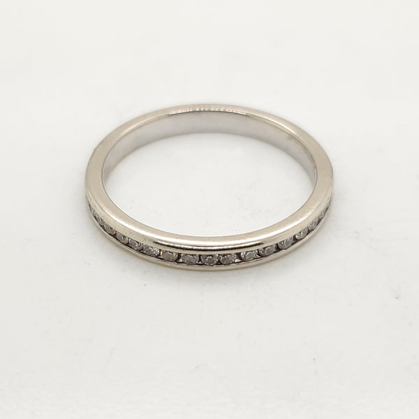 14kt White Gold and Diamond Wedding Band