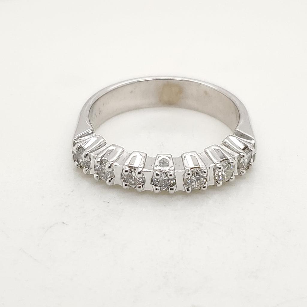 14kt White Gold and Diamond Wedding Band