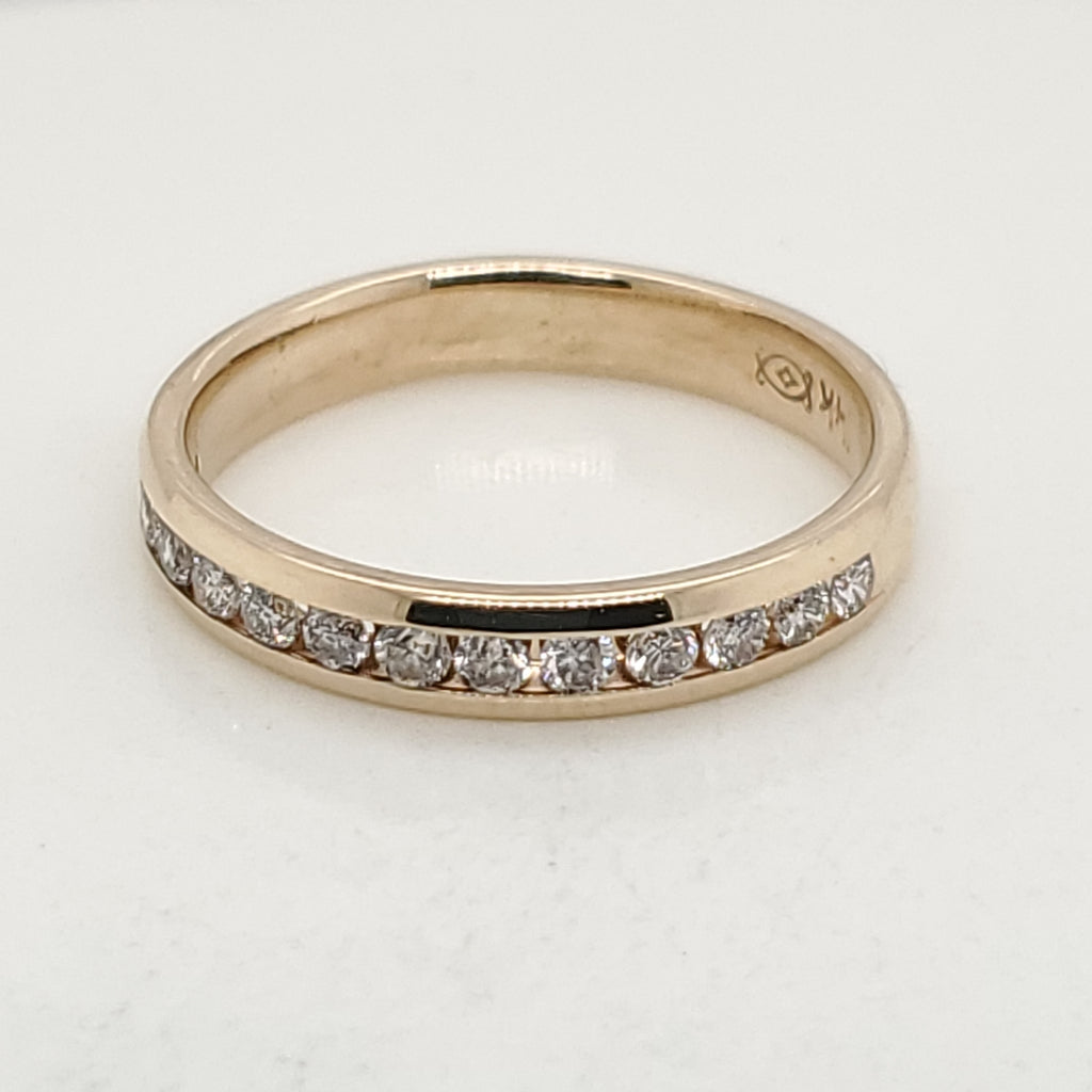 14kt Yellow Gold and Diamond Wedding Band