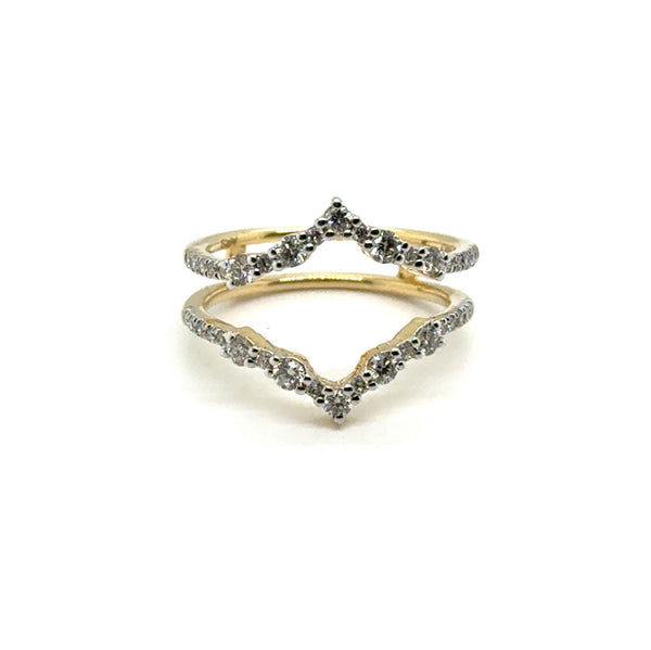 14kt Yellow Gold 0.62 Carat Total Weight Diamond Ring Guard Wrap