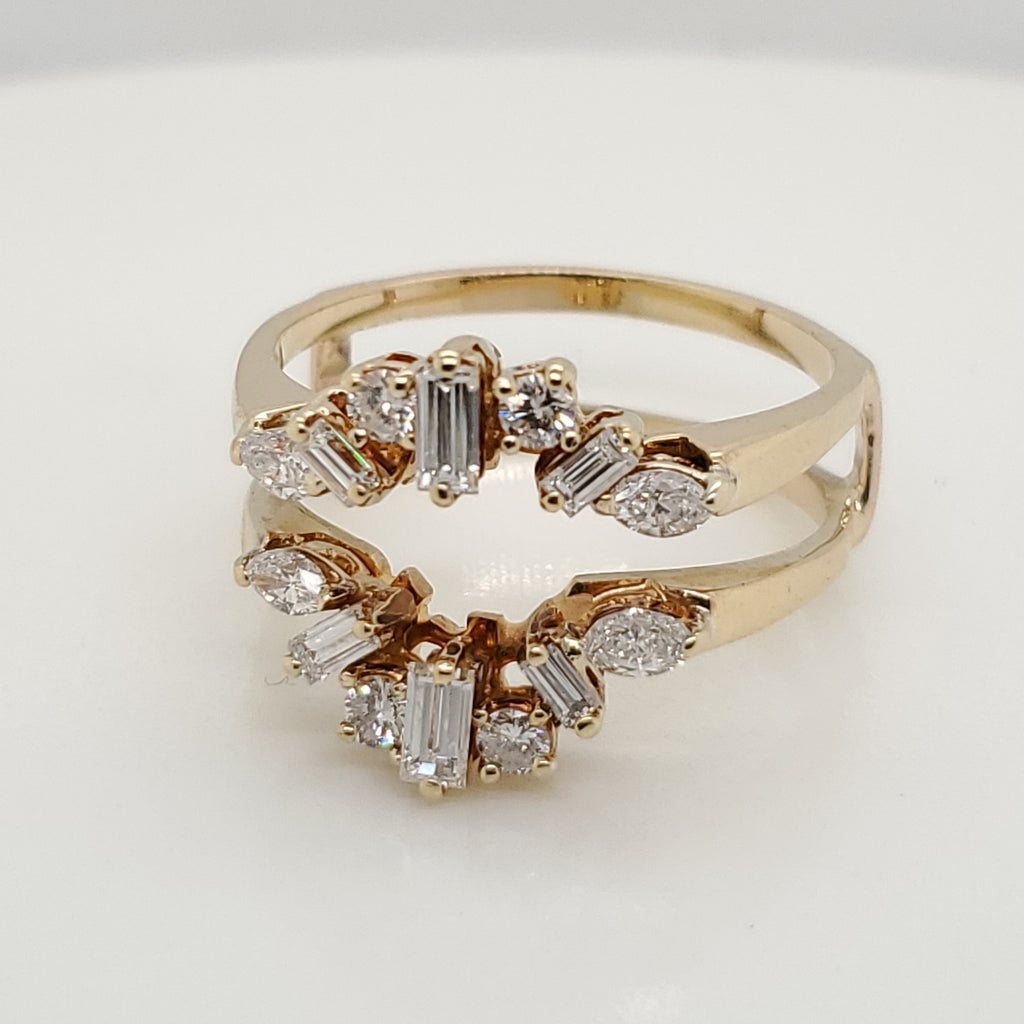 14kt Yellow Gold and Diamond Ring Guard