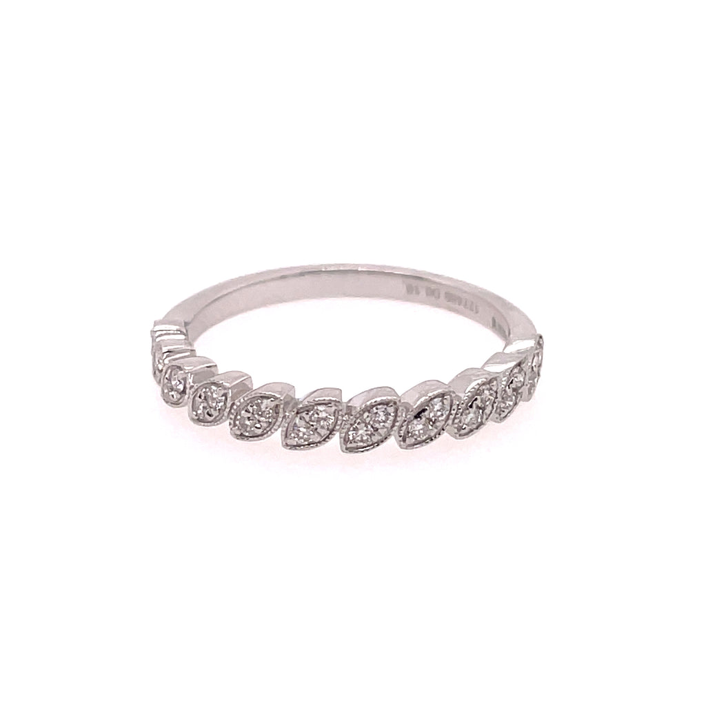 14kt White Gold And Diamond Stackable Wedding Band