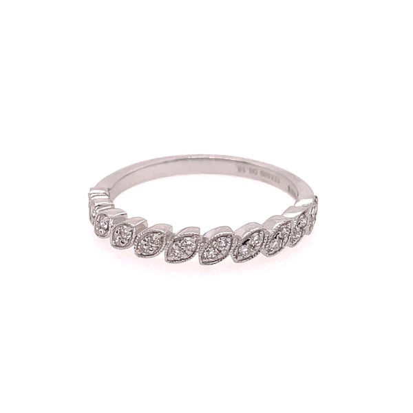 14kt White Gold And Diamond Stackable Wedding Band