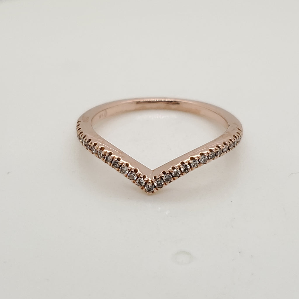 14kt Rose Gold and Diamond Wedding Band
