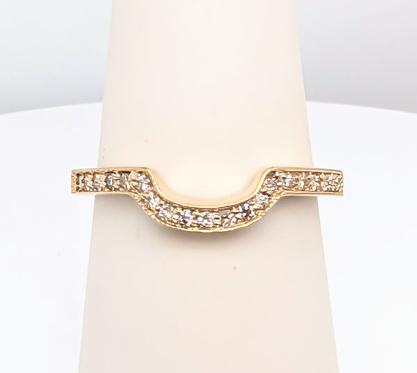 14K Yellow Gold Diamond Contoured Band 0.24cttw
