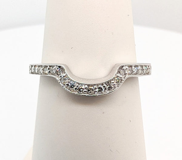 14K White Gold Diamond Contoured Band 0.24cttw