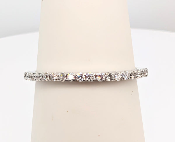 14K White Gold Thin Diamond Band 0.23cttw