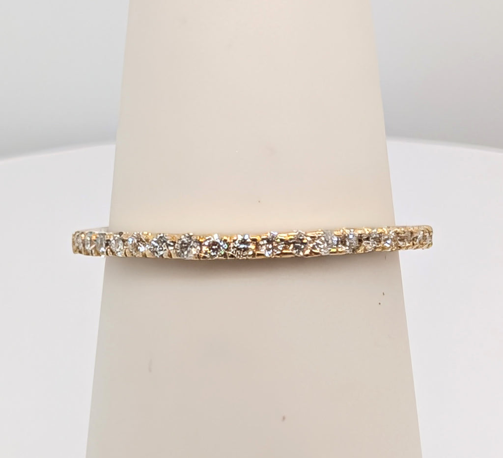 14K Yellow Gold Thin Diamond Band 0.23cttw