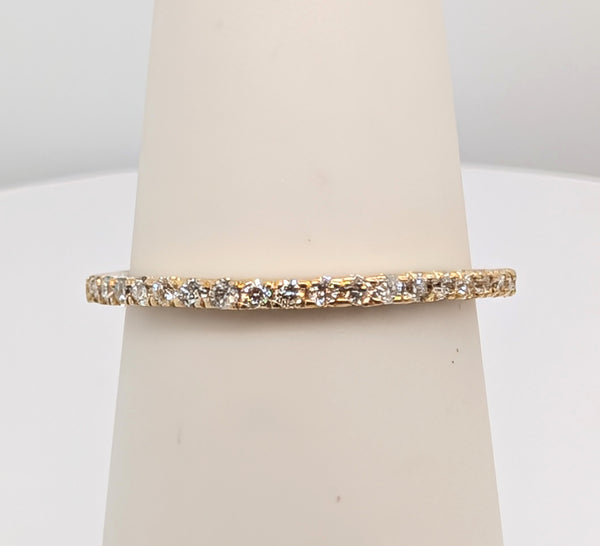 14K Yellow Gold Thin Diamond Band 0.23cttw