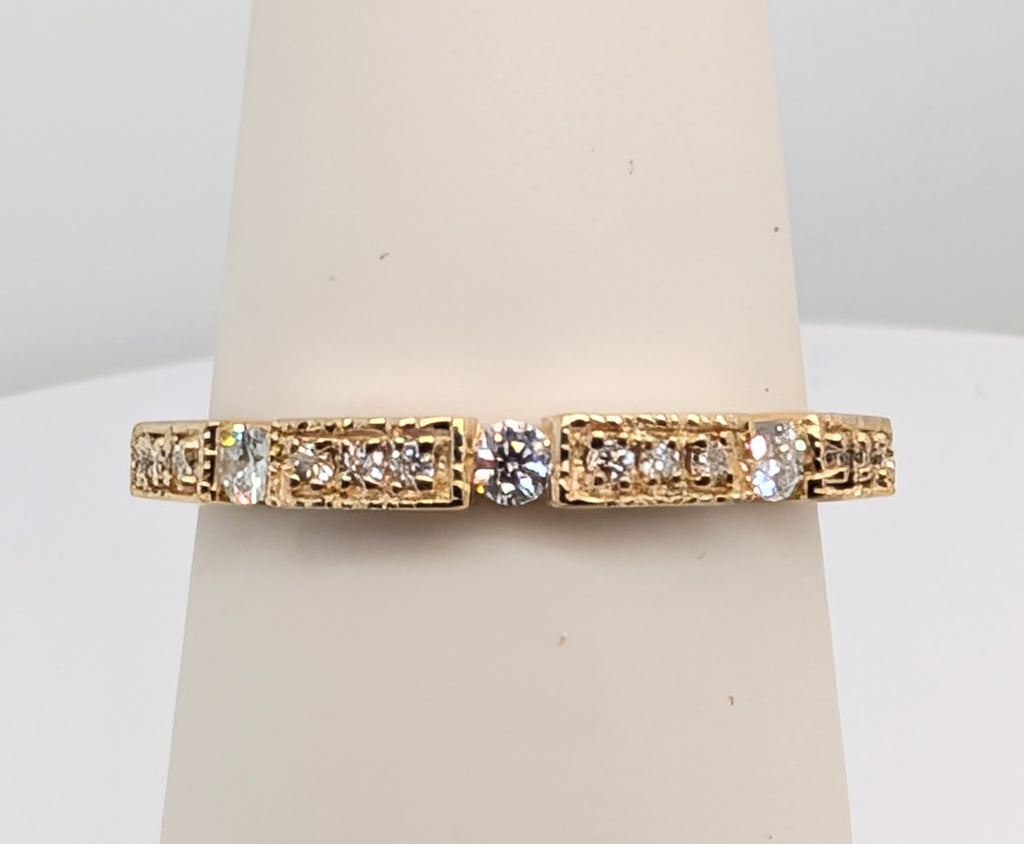 14K Yellow Gold and Diamond Segmented Band 0.30cttw