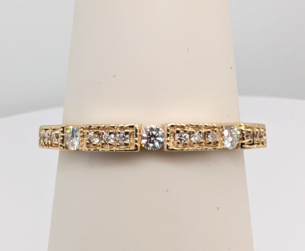 14K Yellow Gold and Diamond Segmented Band 0.30cttw