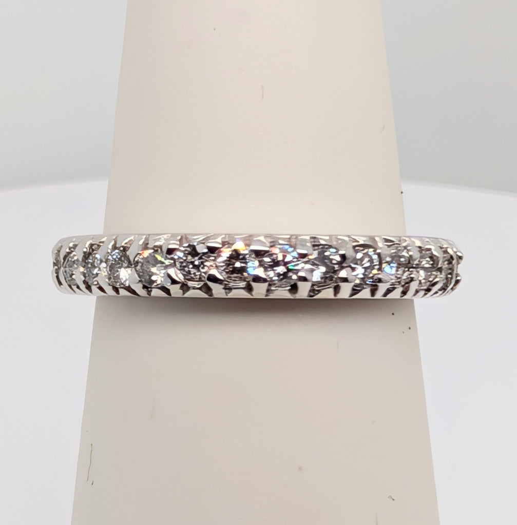 14K White Gold and Diamond Halfway Band 0.50cttw