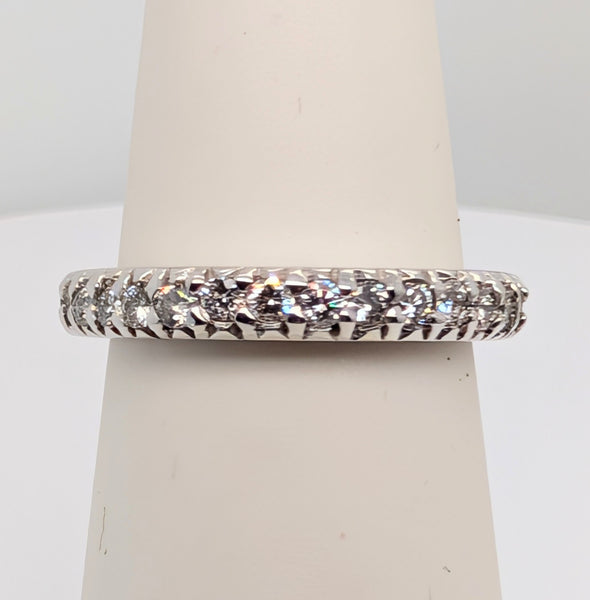 14K White Gold and Diamond Halfway Band 0.50cttw