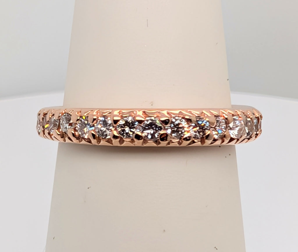 14K Rose Gold and Diamond Halfway Band 0.50cttw