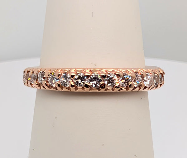 14K Rose Gold and Diamond Halfway Band 0.50cttw