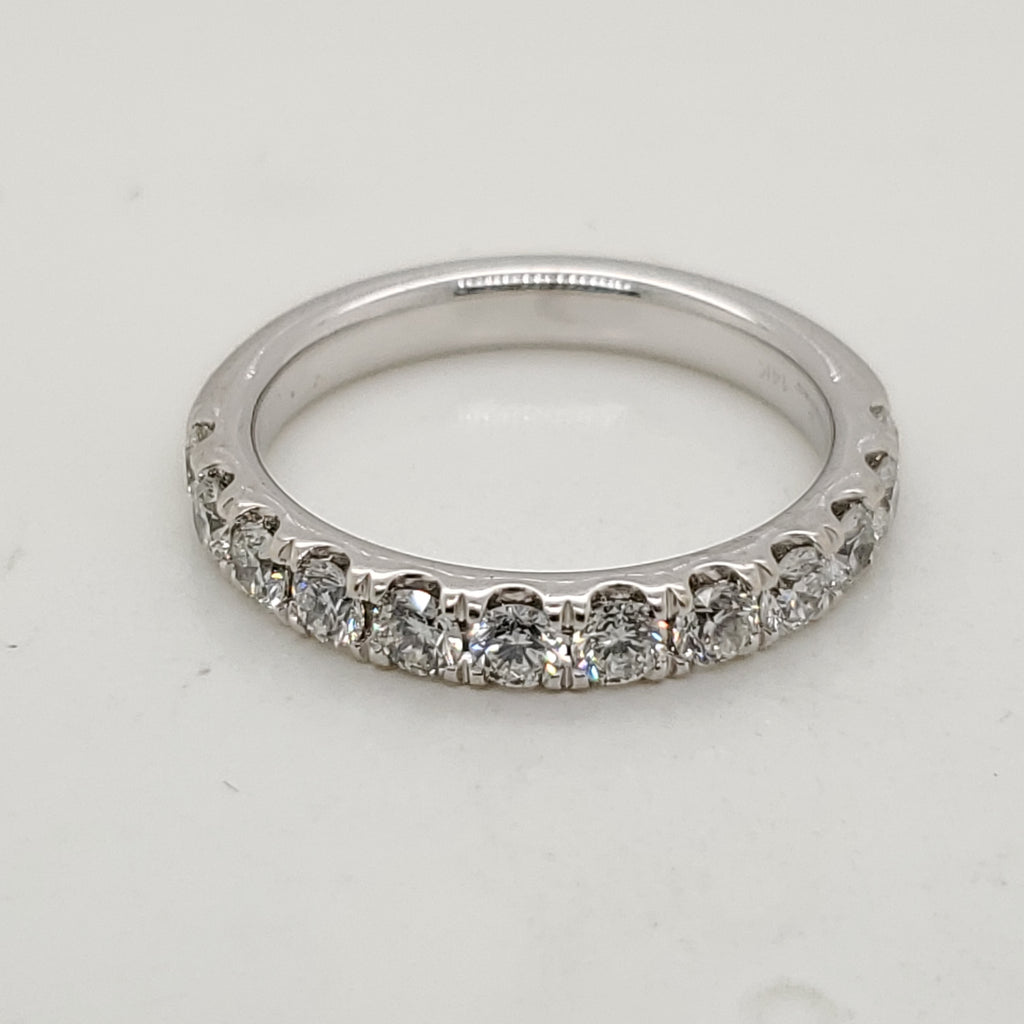 14kt White Gold and Diamond Wedding Band