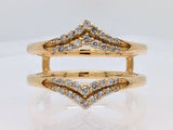 14K Yellow Gold 0.24ctw Double Chevron Motif Ring Guard