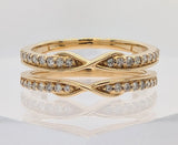 14K Yellow Gold 0.30ctw Infinity Motif Ring Guard