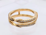 14K Yellow Gold 0.30ctw Infinity Motif Ring Guard