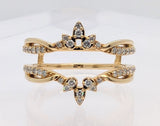 14K Yellow Gold 0.33ctw Winged Rollover Ring Guard